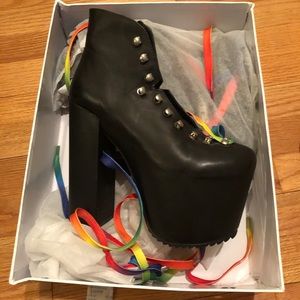UNIF Shoes - UNIF HELLBOUND LEATHER PLATFORM HEELS UNIF Shoes - UNIF HELLBOUND LEATHER PLATFORM HEELS